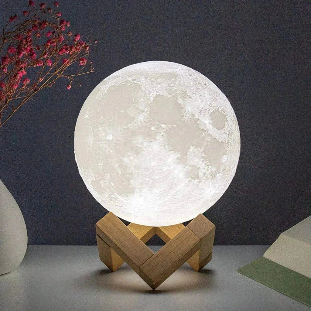 D5 Starry Moon Lamp 8Cm - LED Night Light with Stand, Perfect for Bedroom Decor and Gifts - Peak Desk Finds