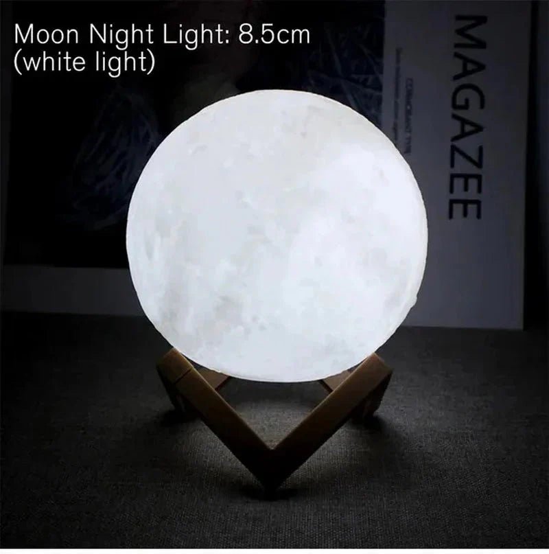 D5 Starry Moon Lamp 8Cm - LED Night Light with Stand, Perfect for Bedroom Decor and Gifts - Peak Desk Finds
