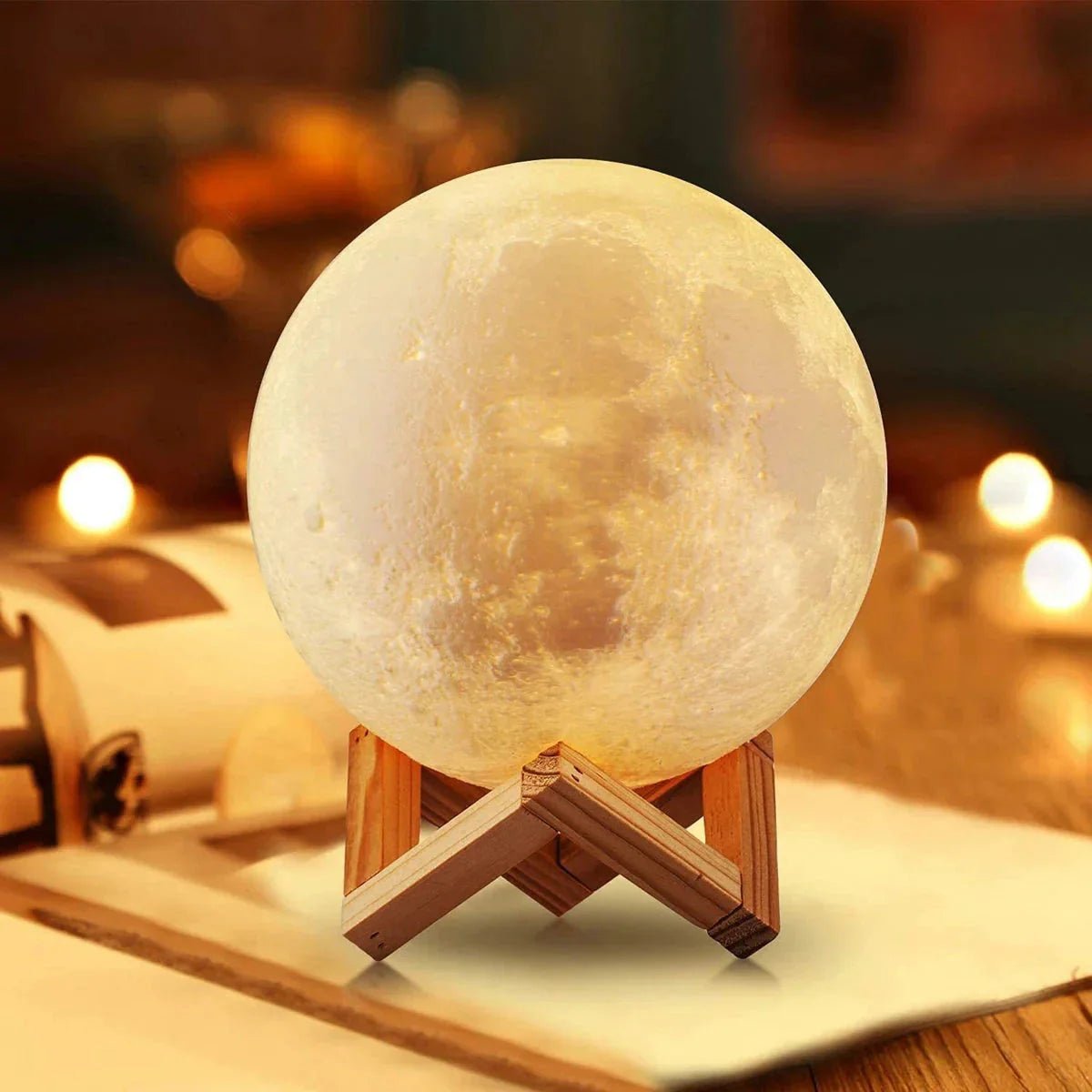 D5 Starry Moon Lamp 8Cm - LED Night Light with Stand, Perfect for Bedroom Decor and Gifts - Peak Desk Finds
