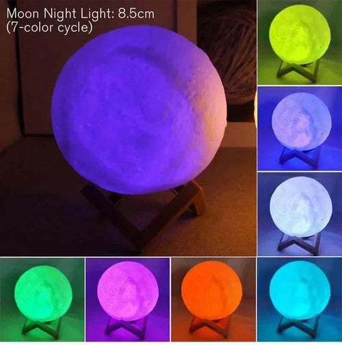 D5 Starry Moon Lamp 8Cm - LED Night Light with Stand, Perfect for Bedroom Decor and Gifts - Peak Desk Finds