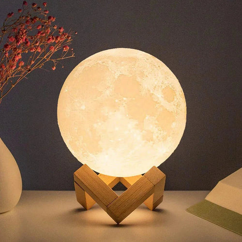 D5 Starry Moon Lamp 8Cm - LED Night Light with Stand, Perfect for Bedroom Decor and Gifts - Peak Desk Finds