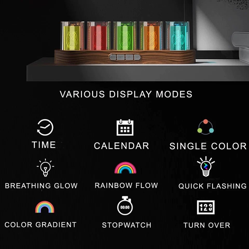 RGB Luminotron Clock Creative Led Electronic Digital Clock Colorful Clock - Peak Desk Finds