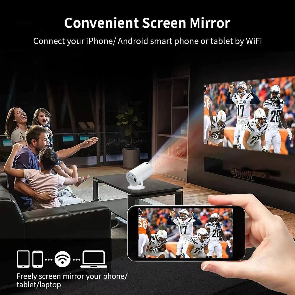 Salange P300 Mini Portable Projector - 4K 8K Video Decoding, 720P HD, Android 11, Wi-Fi, BT 5.1 - Peak Desk Finds