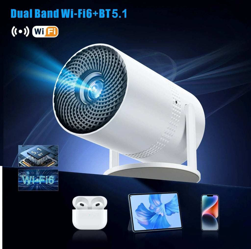 Salange P300 Mini Portable Projector - 4K 8K Video Decoding, 720P HD, Android 11, Wi-Fi, BT 5.1 - Peak Desk Finds