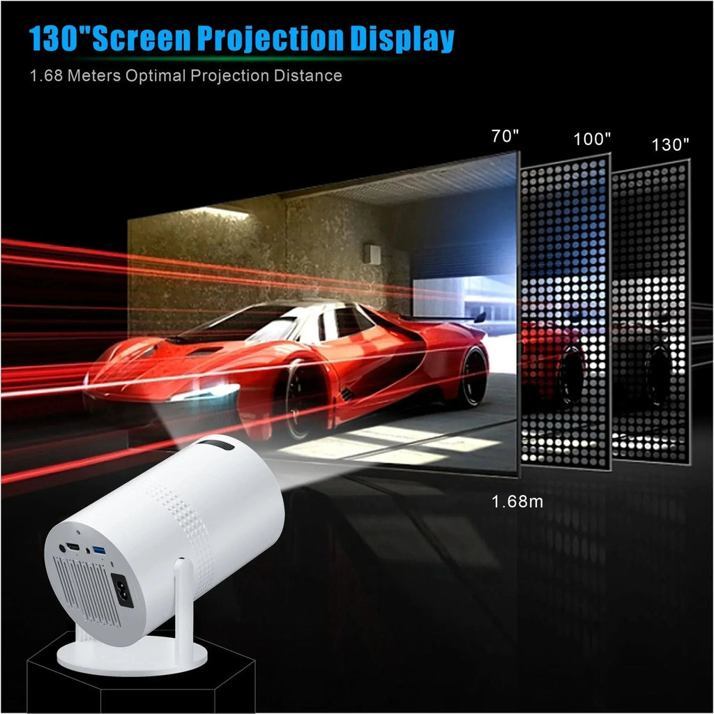 Salange P300 Mini Portable Projector - 4K 8K Video Decoding, 720P HD, Android 11, Wi-Fi, BT 5.1 - Peak Desk Finds