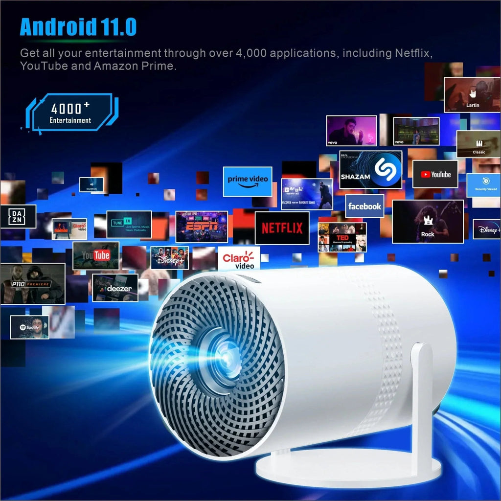 Salange P300 Mini Portable Projector - 4K 8K Video Decoding, 720P HD, Android 11, Wi-Fi, BT 5.1 - Peak Desk Finds