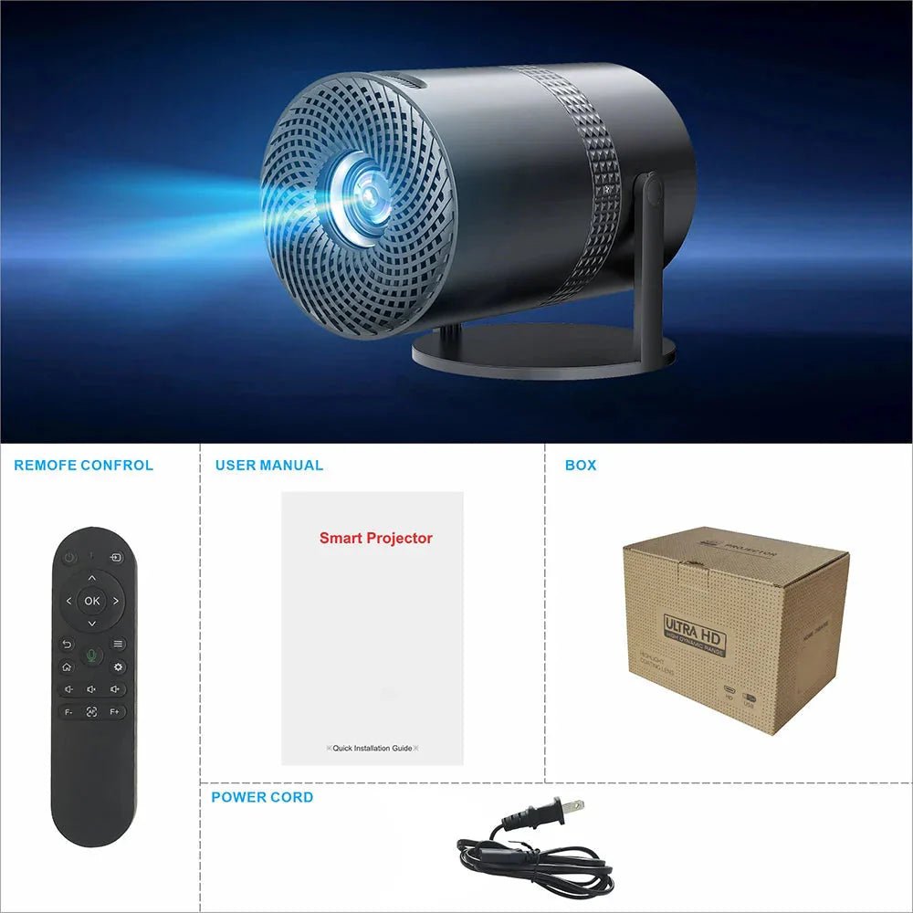 Salange P300 Mini Portable Projector - 4K 8K Video Decoding, 720P HD, Android 11, Wi-Fi, BT 5.1 - Peak Desk Finds
