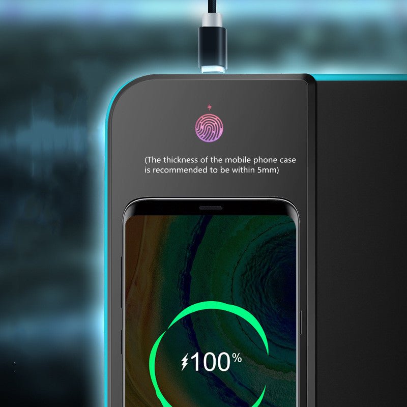 Wireless Charging RGB Luminous Mouse Pad - Peak Desk Finds